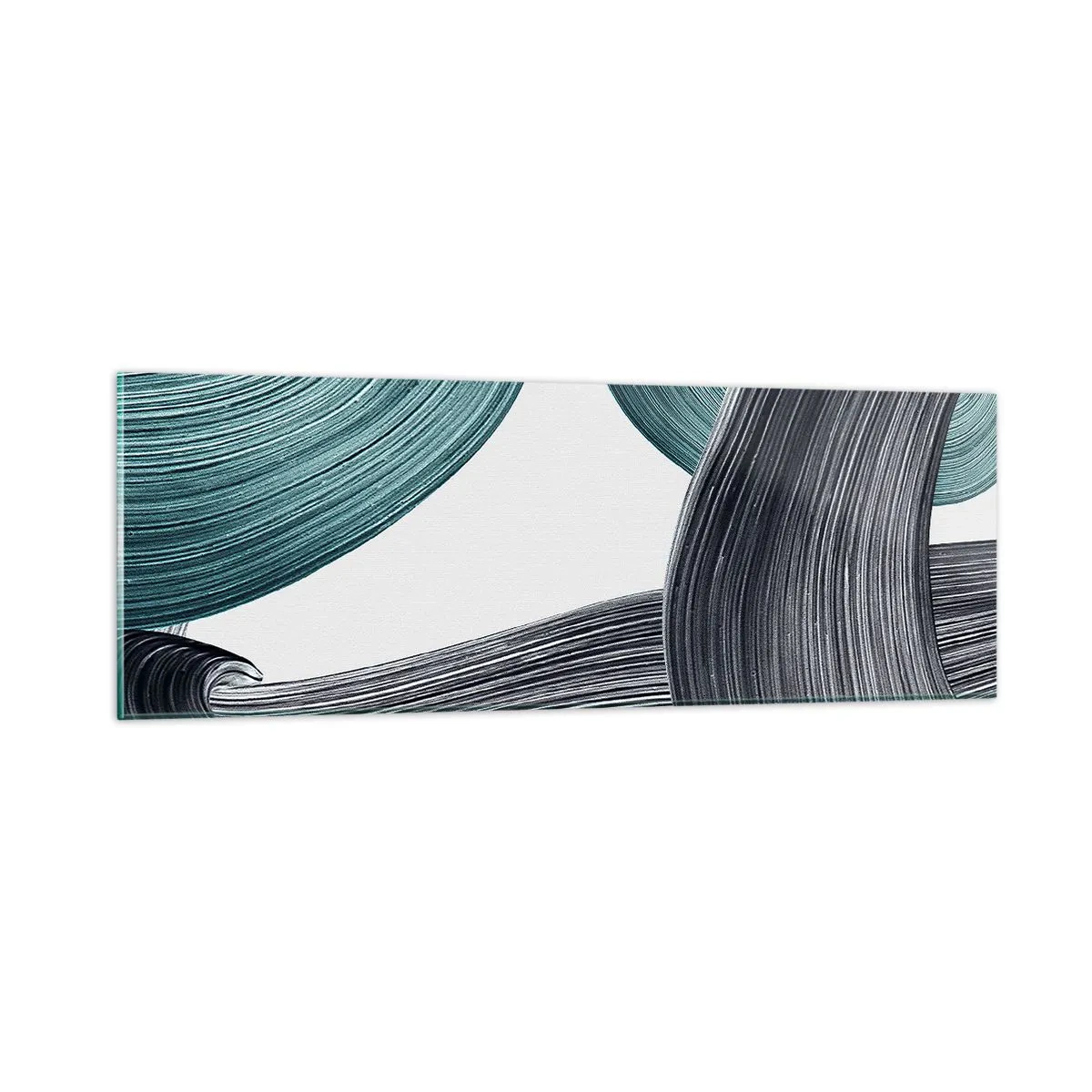 Schilderen op glas - Smaragdgroene en zwarte paden - 90x30 cm