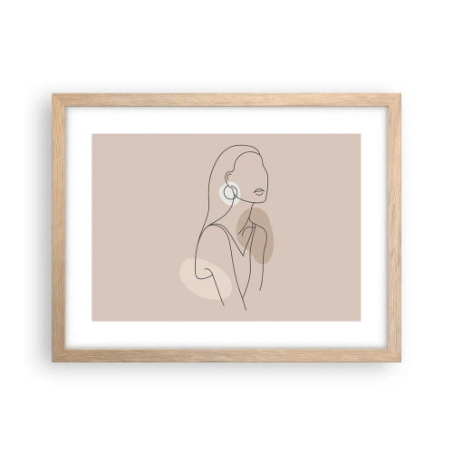 Een poster in een licht eiken lijst - meisjesachtig icoon - 40x30 cm