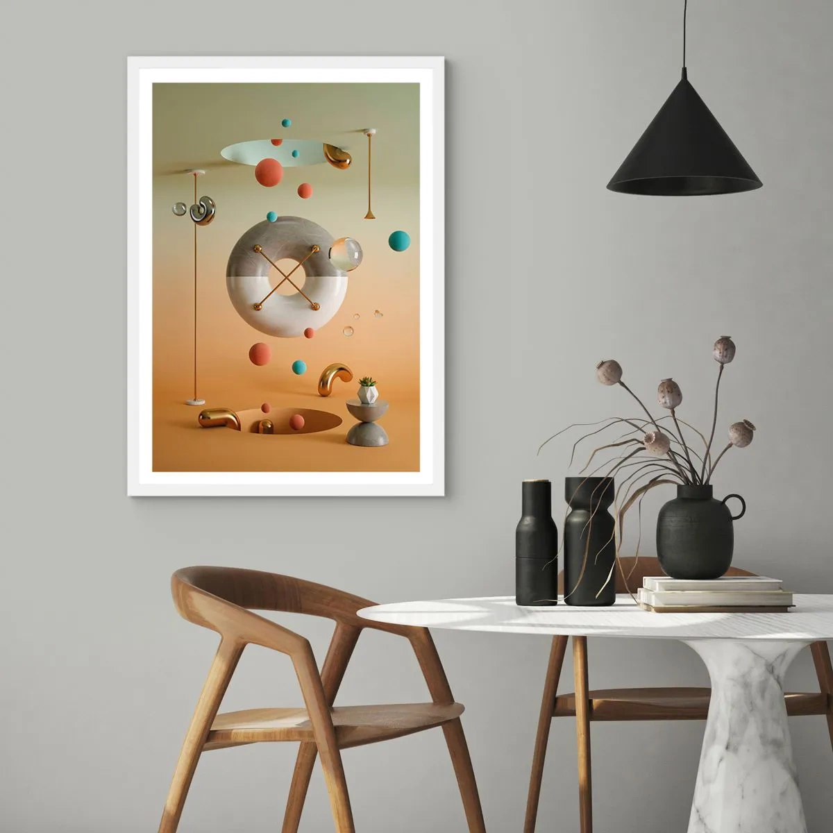 Poster in een witte lijst - Er kan van alles gebeuren - 30x40 cm