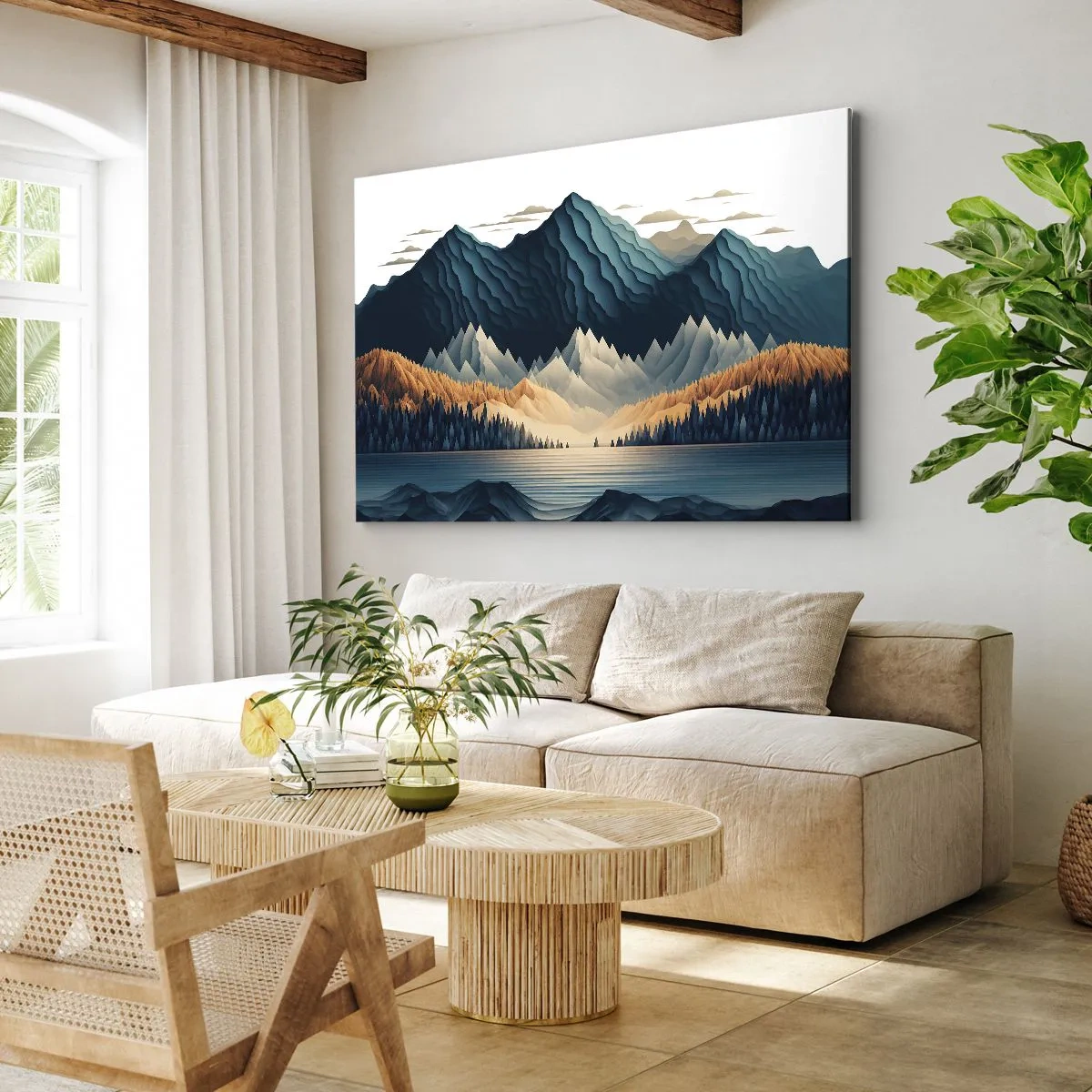 Schilderen op canvas - Perfect berglandschap - 120x80 cm