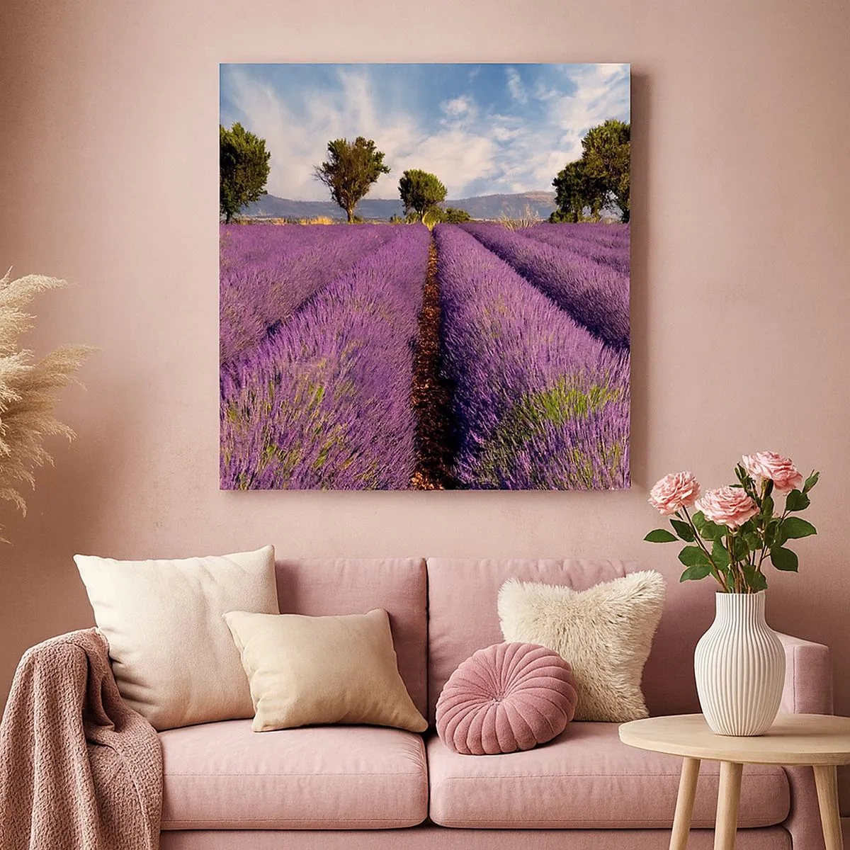 Schilderen op canvas - Lavendel velden - 30x30 cm