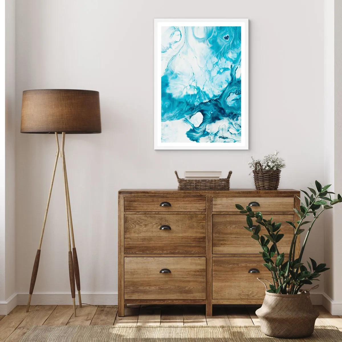 Poster in een witte lijst - Blauw Concert - 40x50 cm