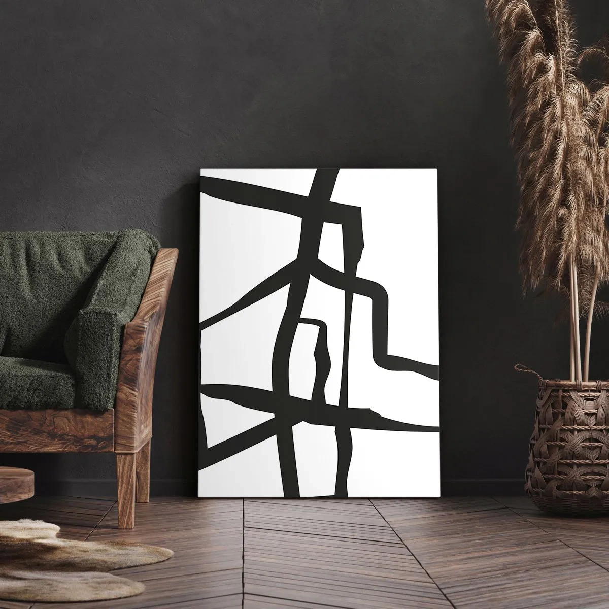Schilderen op canvas - Zwart-wit ontwerp - 50x70 cm