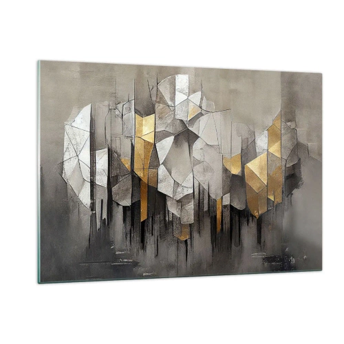 Schilderen op glas - Compositie van ijs en licht - 120x80 cm