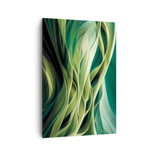 Schilderen op canvas - Abstract groen spel - 70x100 cm