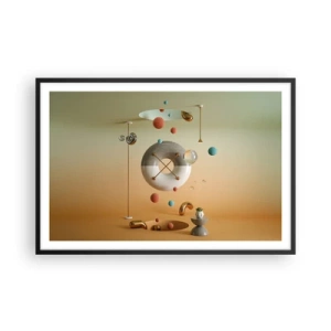 Poster in een zwarte lijst - Er kan van alles gebeuren - 91x61 cm