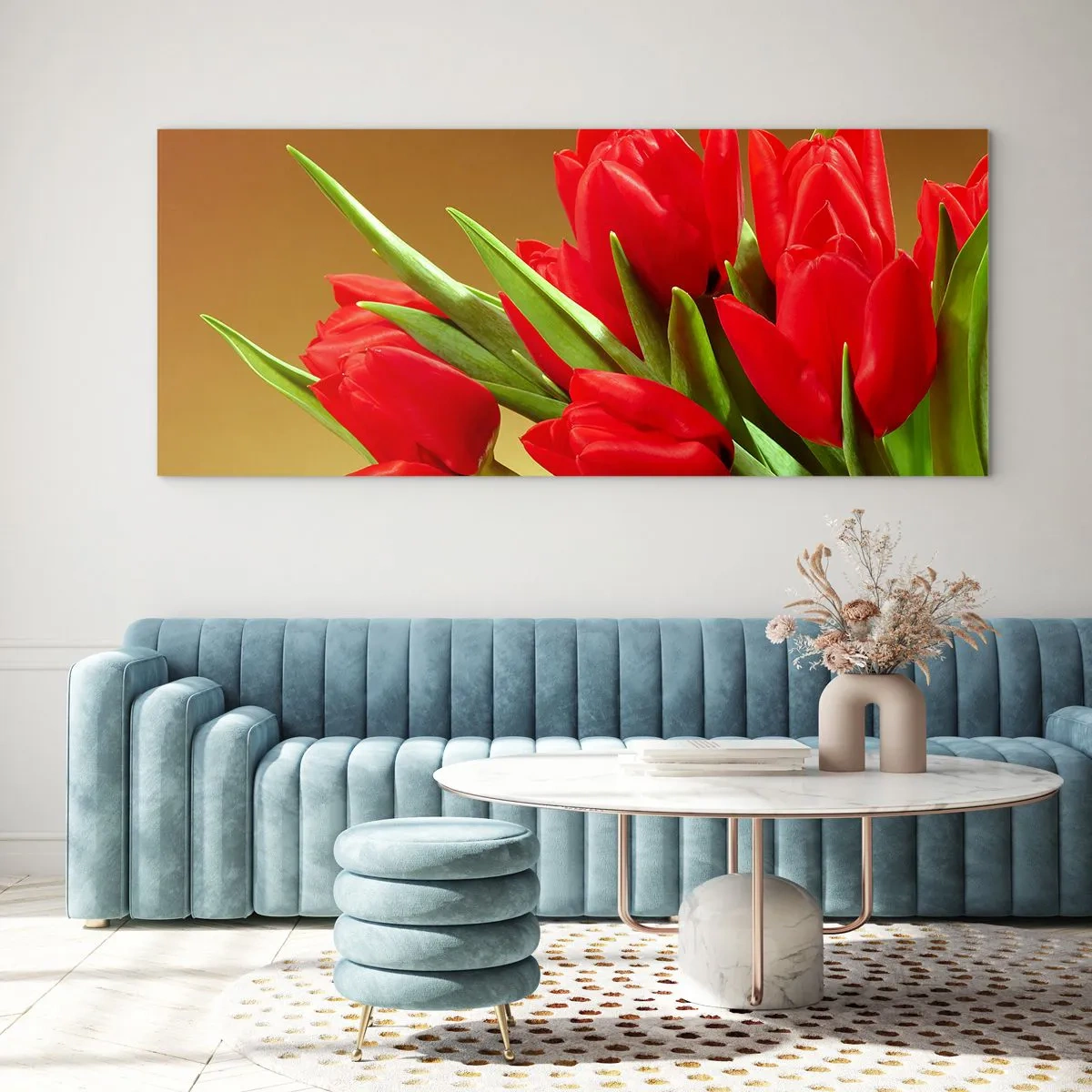 Schilderen op glas - Een bos van lentevreugde - 90x30 cm