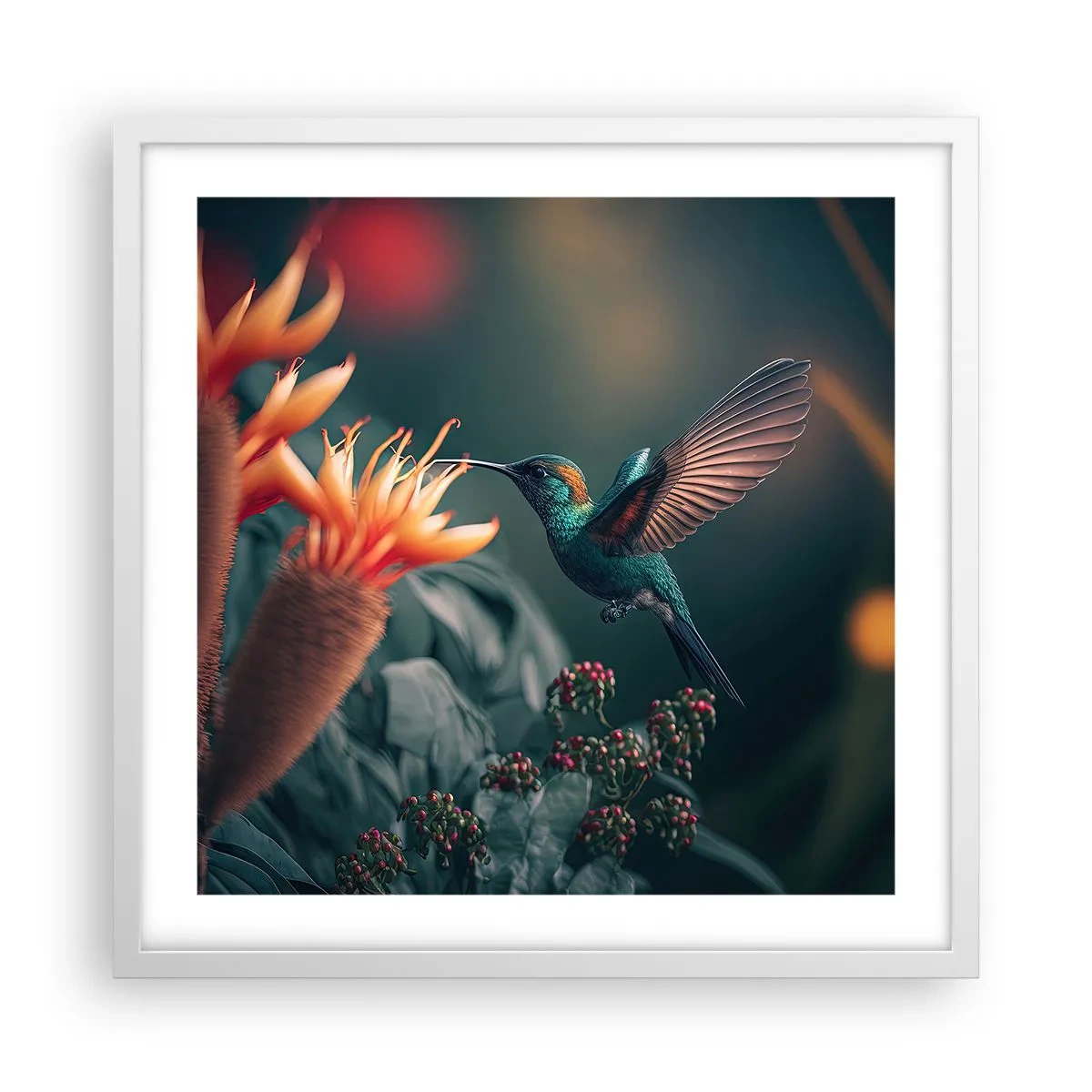 Poster in een witte lijst - een werkelijk kleurrijk leven - 50x50 cm