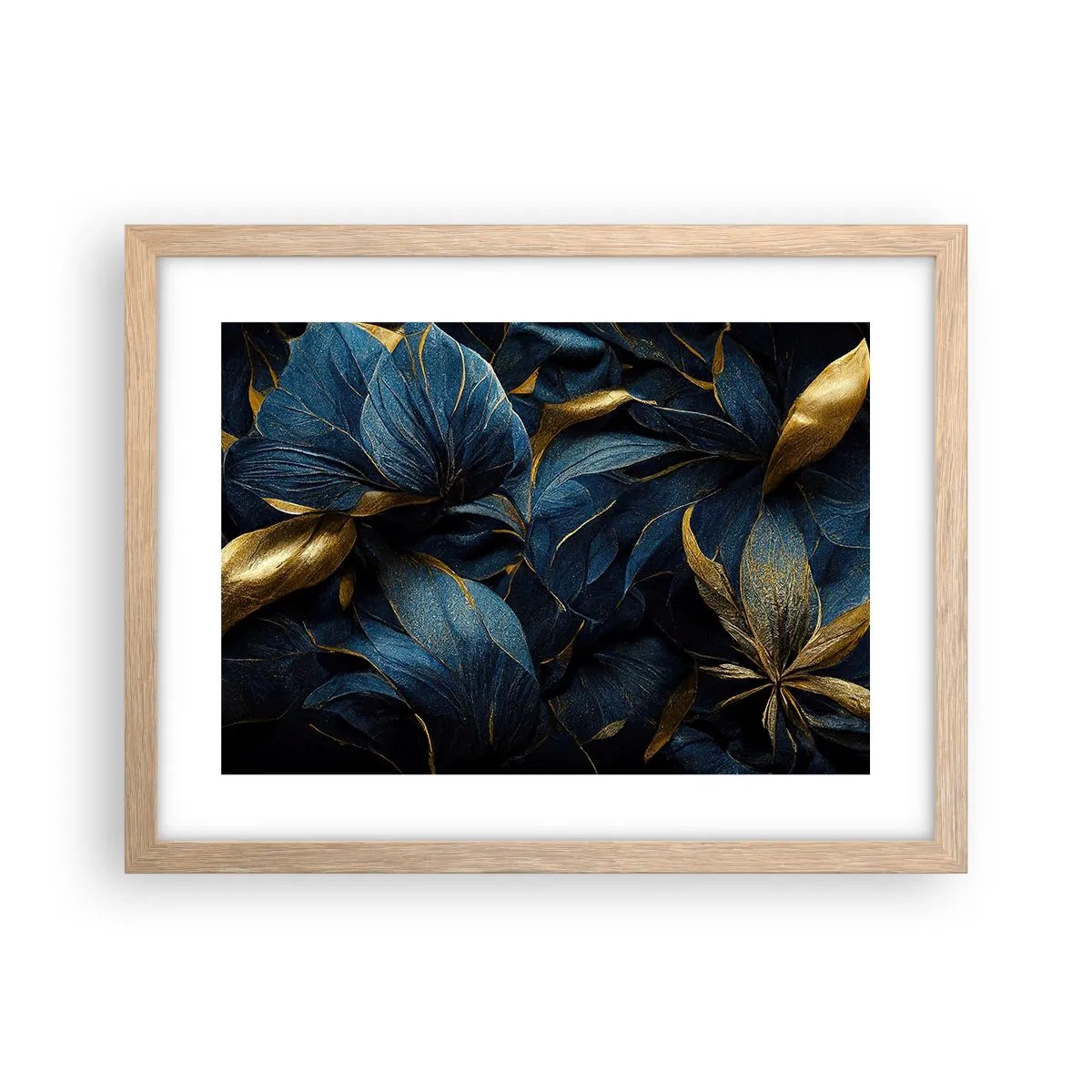 Een poster in een licht eiken lijst - Met goud gevoerd - 40x30 cm