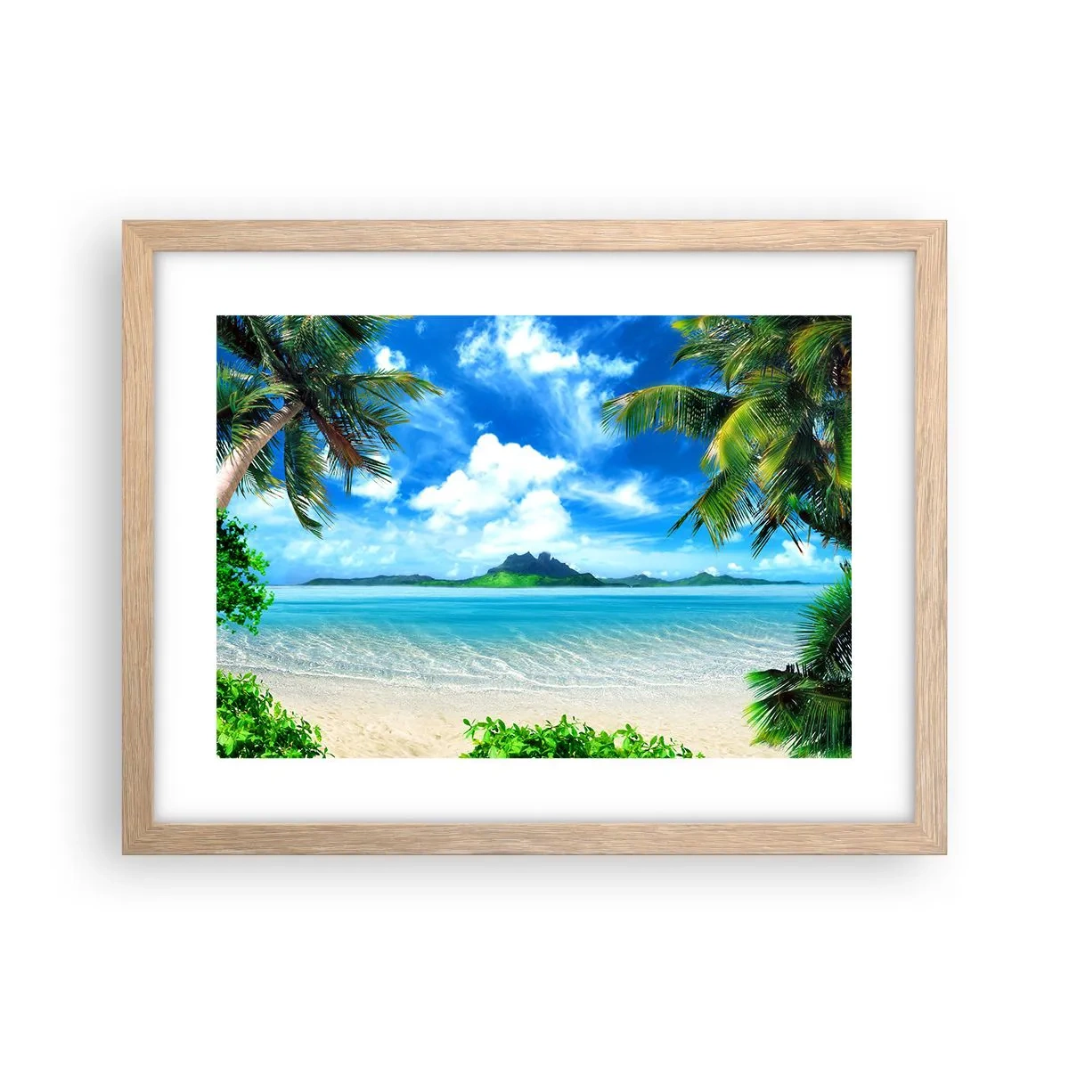 Een poster in een licht eiken lijst - Het azuur van de tropen - 40x30 cm