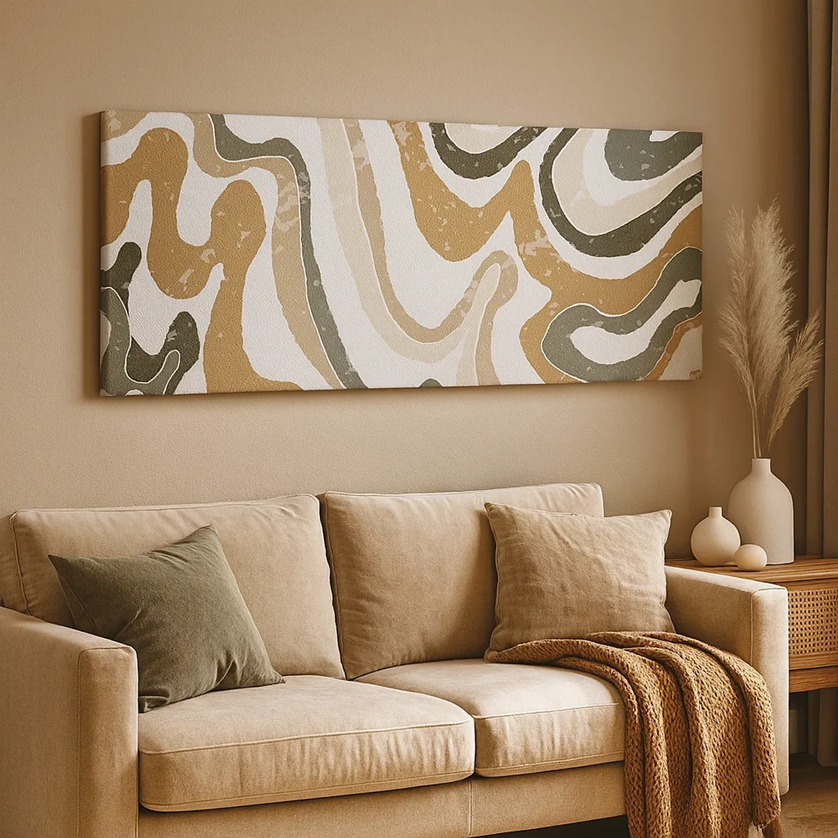 Schilderen op canvas - Meanders van aardekleuren - 30x30 cm