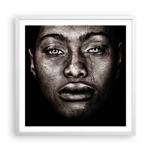 Poster in een witte lijst - een traan - 60x60 cm
