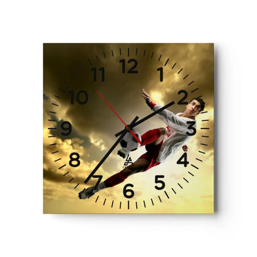 Wandklok - Klok - Voetbal hemel - 40x40 cm