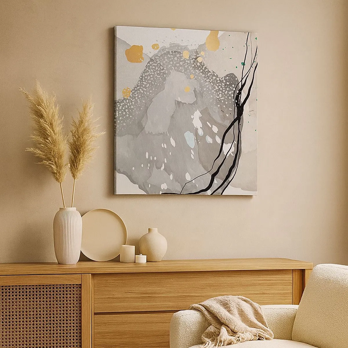 Schilderen op canvas - Organische compositie - 30x30 cm