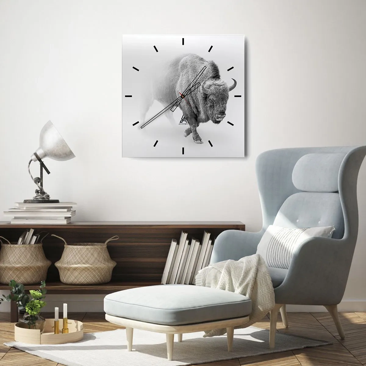 Wandklok - Klok - Koning van de prairie - 30x30 cm