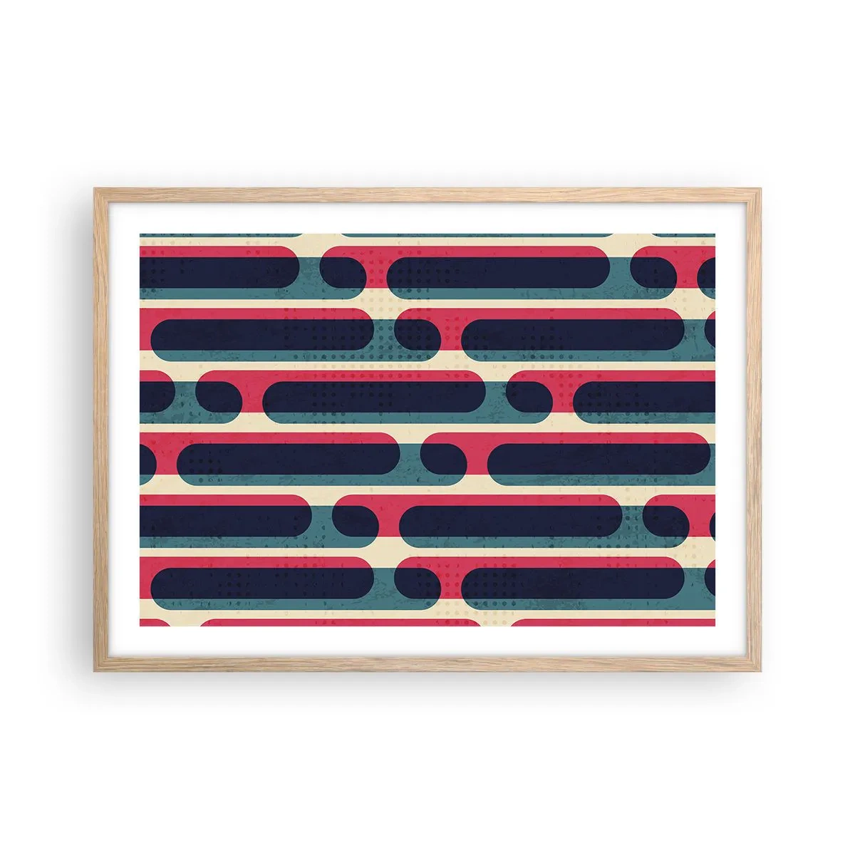 Een poster in een licht eiken lijst - In de diepte en vooruit - 70x50 cm
