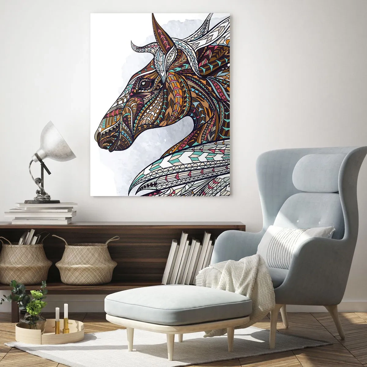 Schilderen op glas - Keltisch strijdersros - 50x70 cm