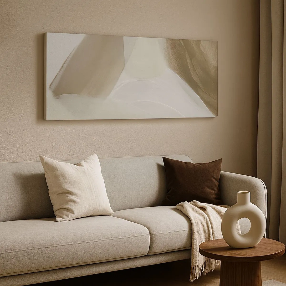 Schilderen op canvas - Een golf van wit - 100x40 cm