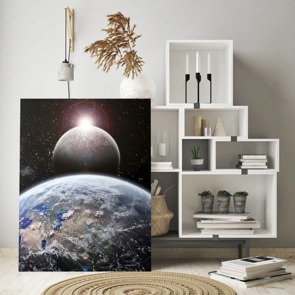 Schilderen op glas - Kosmisch landschap - zonsopgang - 50x70 cm