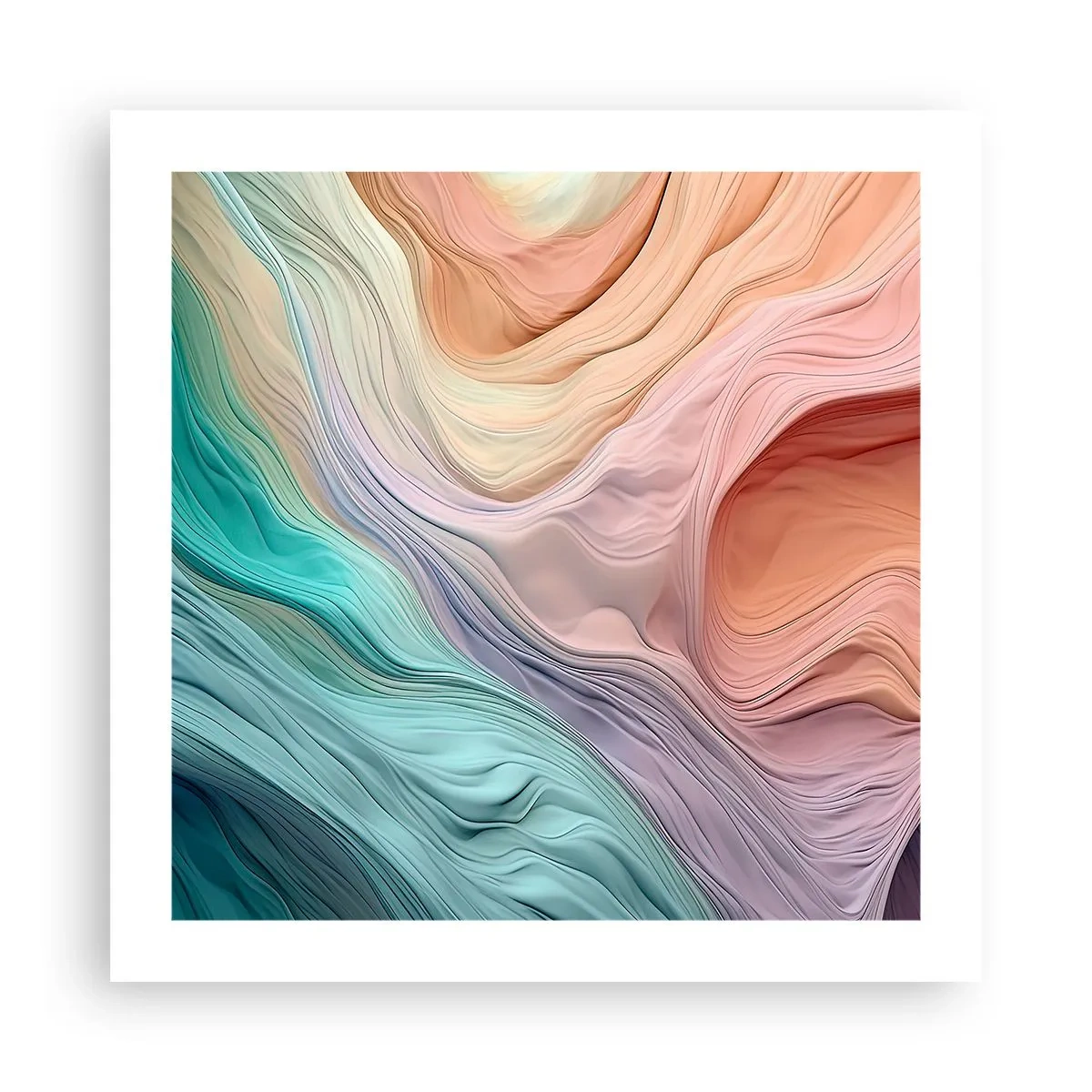 Poster - Regenboog golf - 50x50 cm