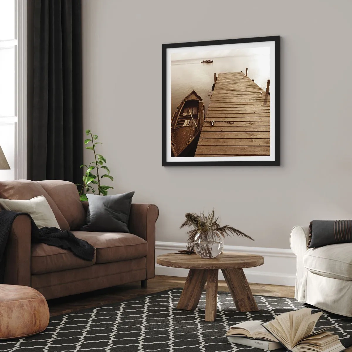 Poster in een zwarte lijst - Grote vrede - 30x30 cm