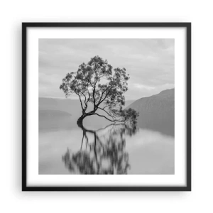 Poster in een zwarte lijst - Er is zo'n land - 50x50 cm