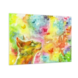 Schilderen op glas - Baju-baju in het kattenparadijs - 100x70 cm