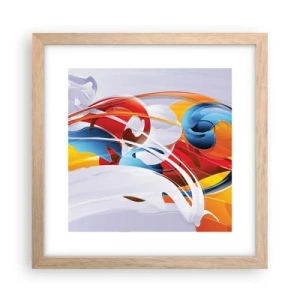 Een poster in een licht eiken lijst - De dans van de elementen - 30x30 cm