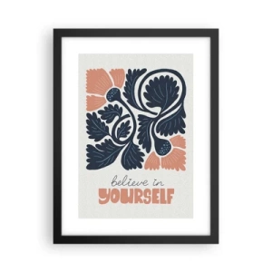 Poster in een zwarte lijst - En jij bloeit ook - 30x40 cm