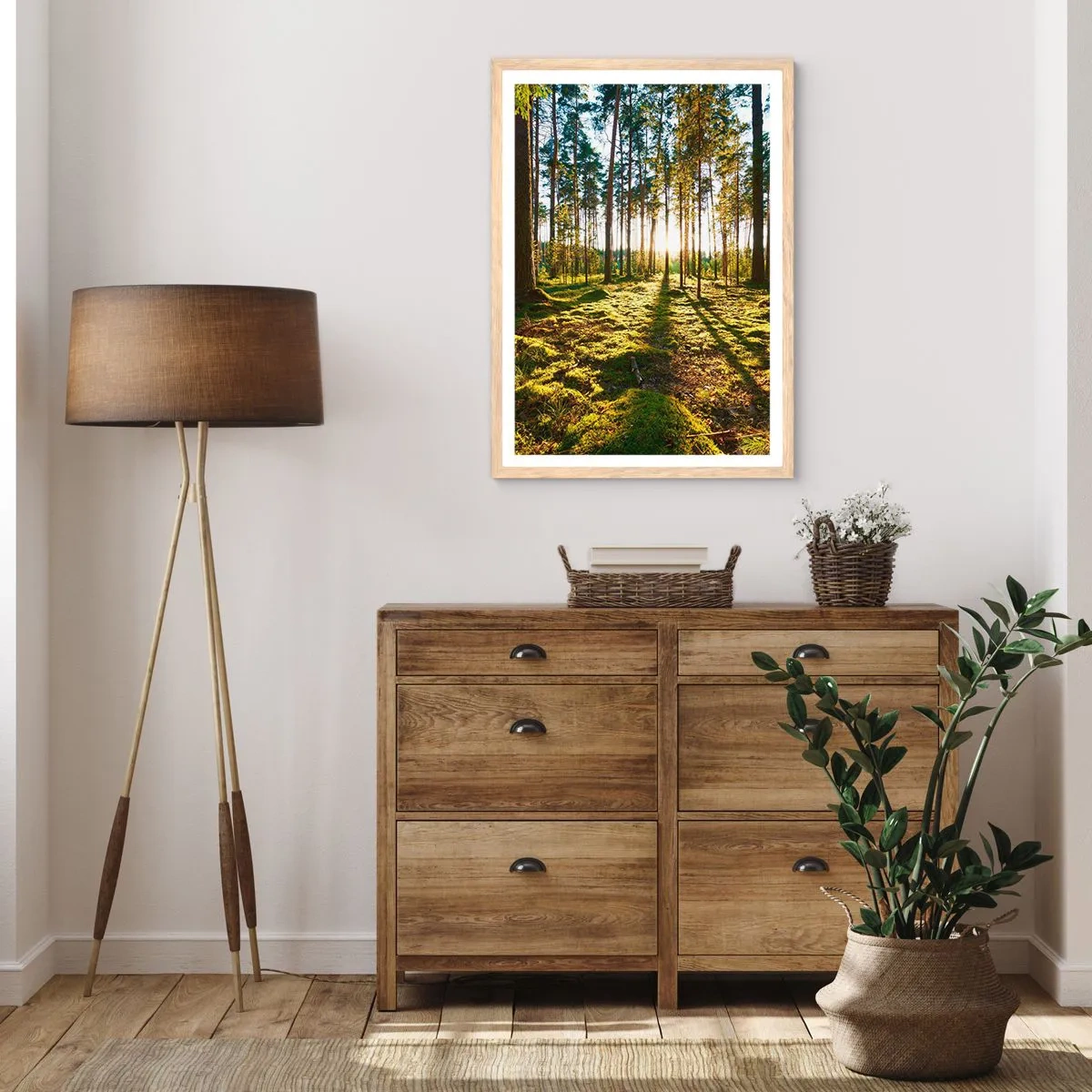 Een poster in een licht eiken lijst - … Achter de zeven bossen - 70x100 cm