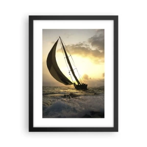 Poster in een zwarte lijst - Met de wind en tegen de wind - 30x40 cm