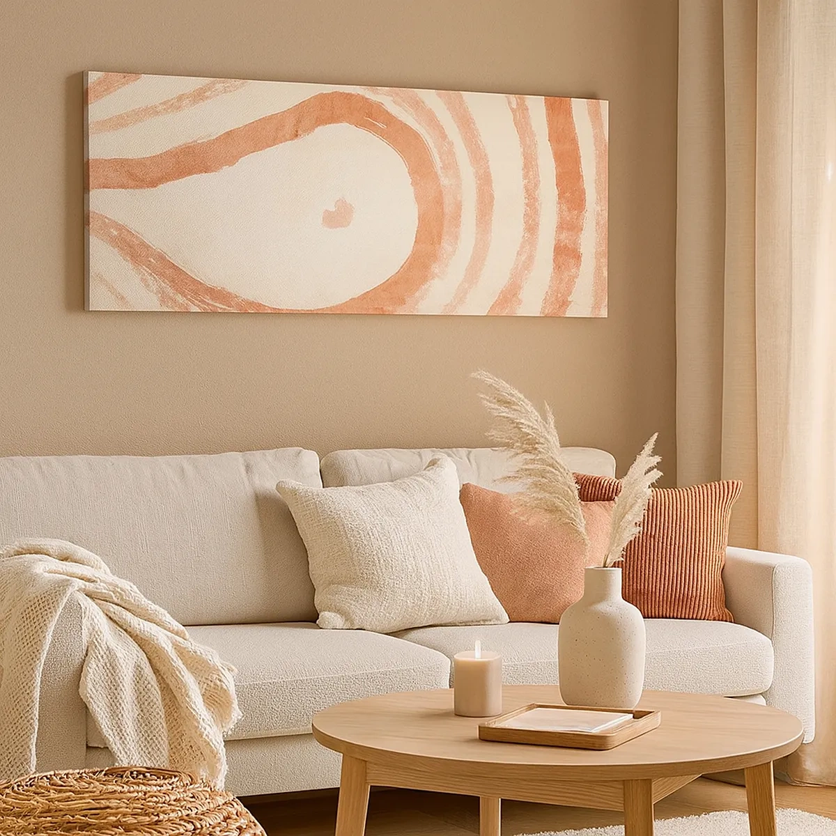 Schilderen op canvas - Koraalcirkels – compositie - 30x30 cm