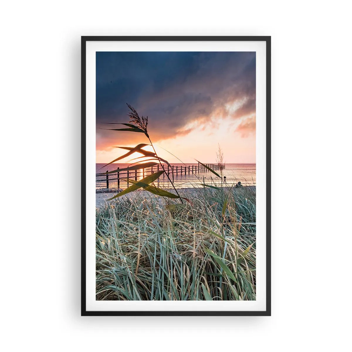 Poster in een zwarte lijst - Het gaat niet met de wind mee - 61x91 cm