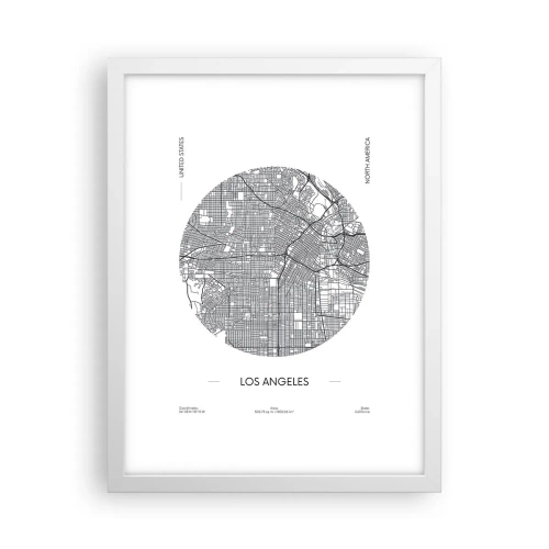 Poster in een witte lijst - Anatomie van Los Angeles - 30x40 cm