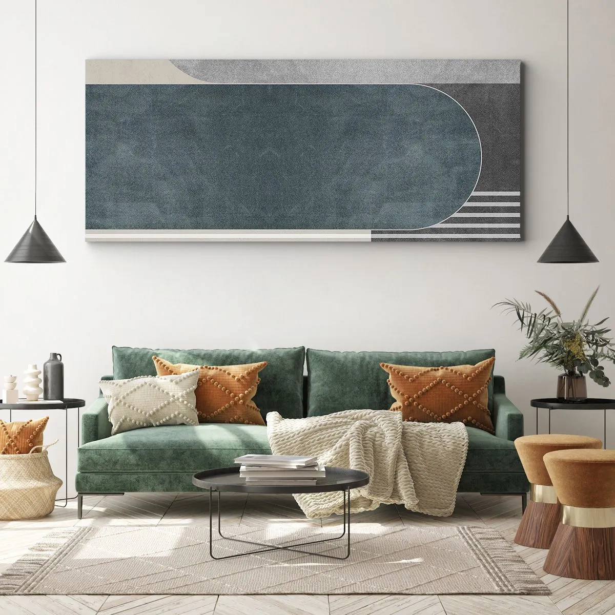 Schilderen op canvas - Compositie op niveau - 120x50 cm