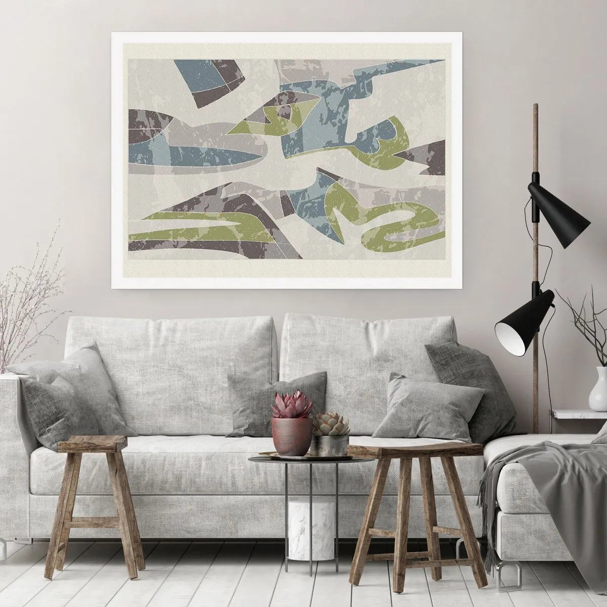 Poster - Compositie achter het glas - 91x61 cm