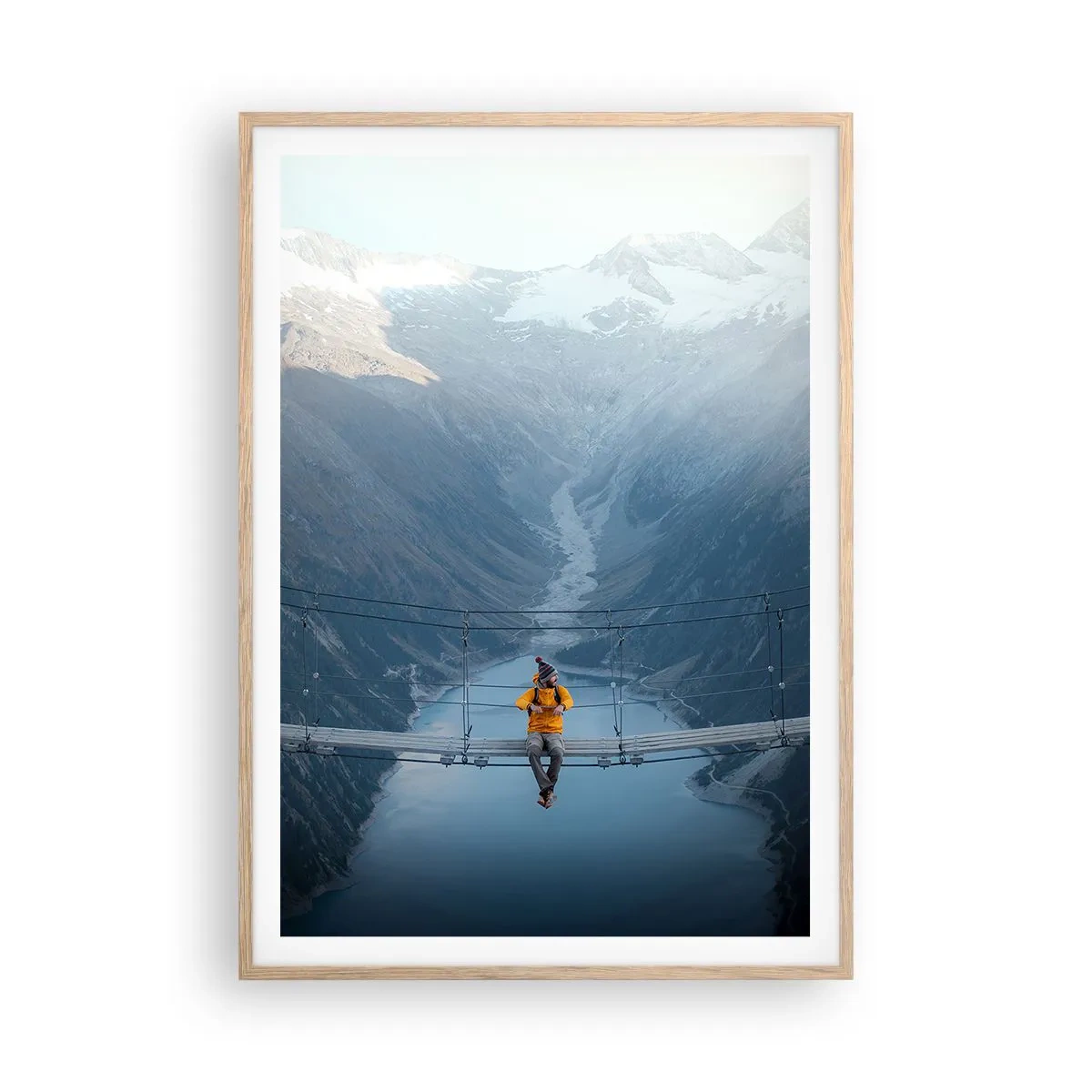 Een poster in een licht eiken lijst - Blij in het ongewisse - 70x100 cm