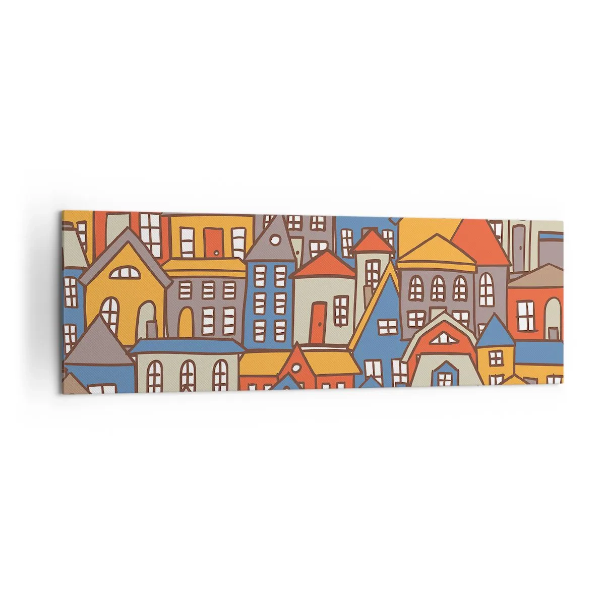 Schilderen op canvas - Achter het huis is een huis - 160x50 cm