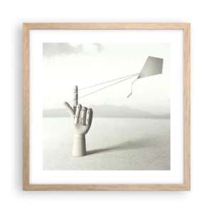 Een poster in een licht eiken lijst - Krachttest - 40x40 cm