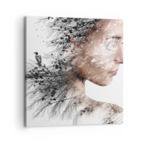 Schilderen op canvas - De geest van het bos - 60x60 cm