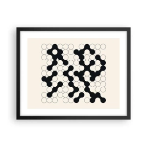 Poster in een zwarte lijst - Chinees spel – variatie - 50x40 cm