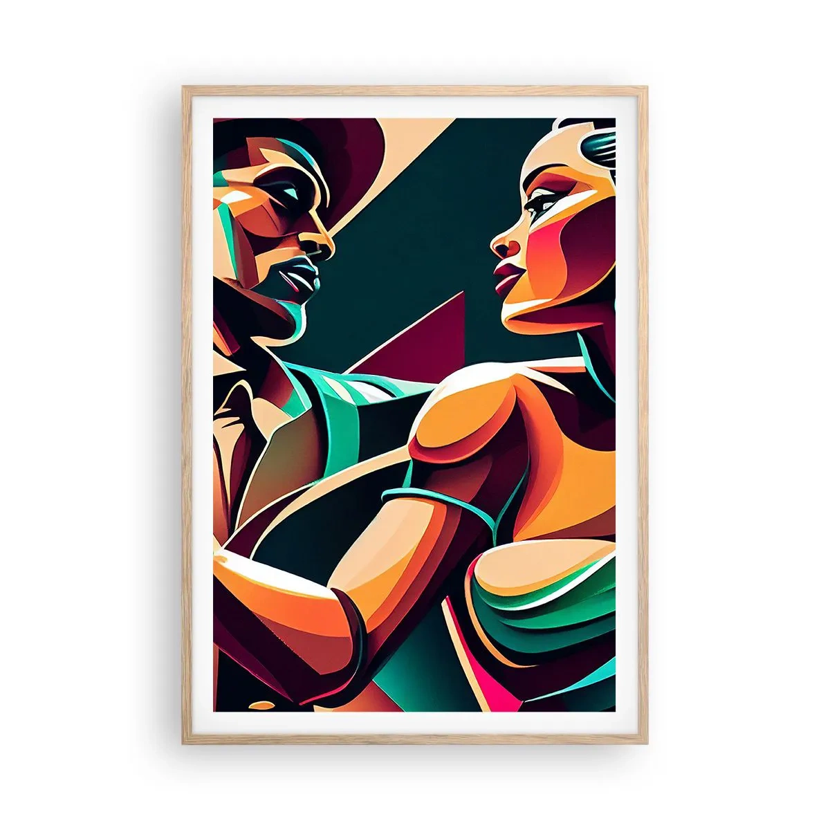 Een poster in een licht eiken lijst - In het ritme van het hart - 70x100 cm