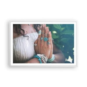 Poster in een witte lijst - Welkom in het centrum van het zijn - 91x61 cm