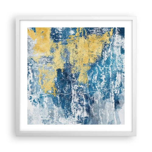 Poster in een witte lijst - Abstractie vol met weer - 50x50 cm