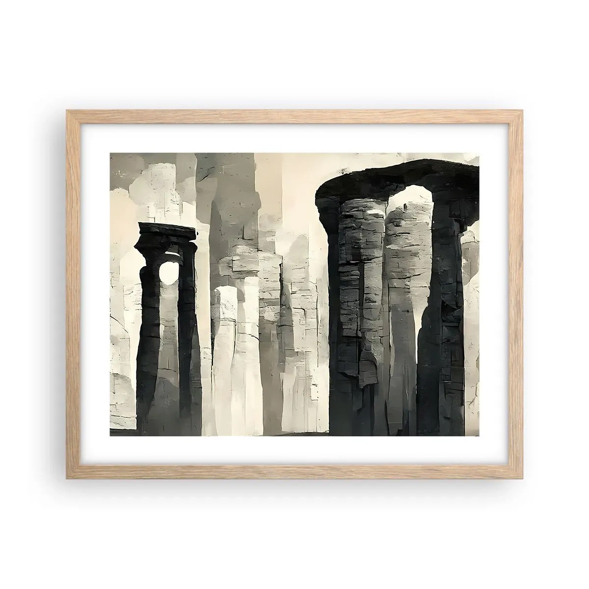 Een poster in een licht eiken lijst - De majesteit van de oudheid - 50x40 cm