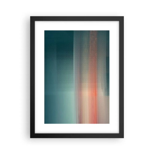 Poster in een zwarte lijst - Abstractie: golven van licht - 30x40 cm