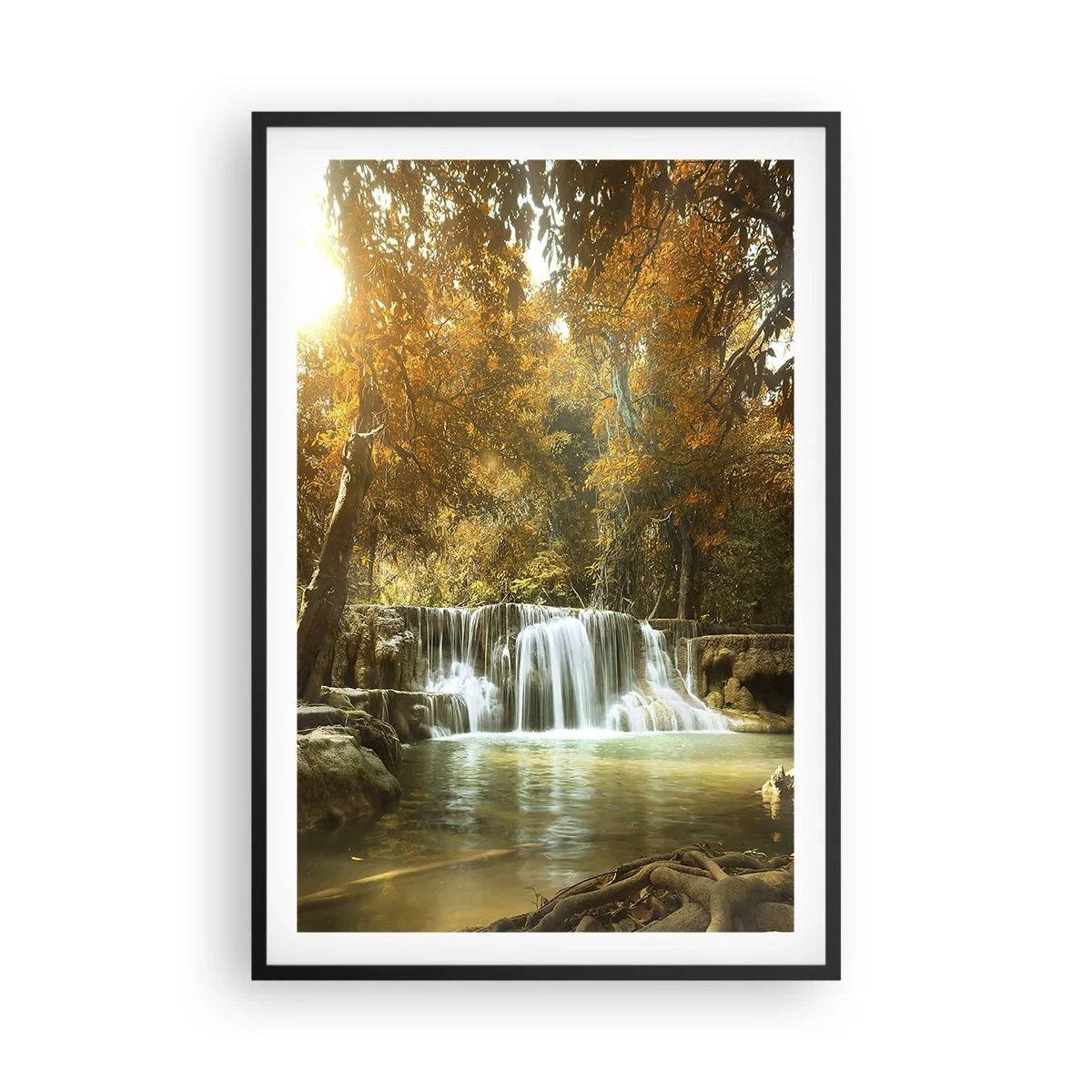 Poster in een zwarte lijst - Park cascade - 61x91 cm
