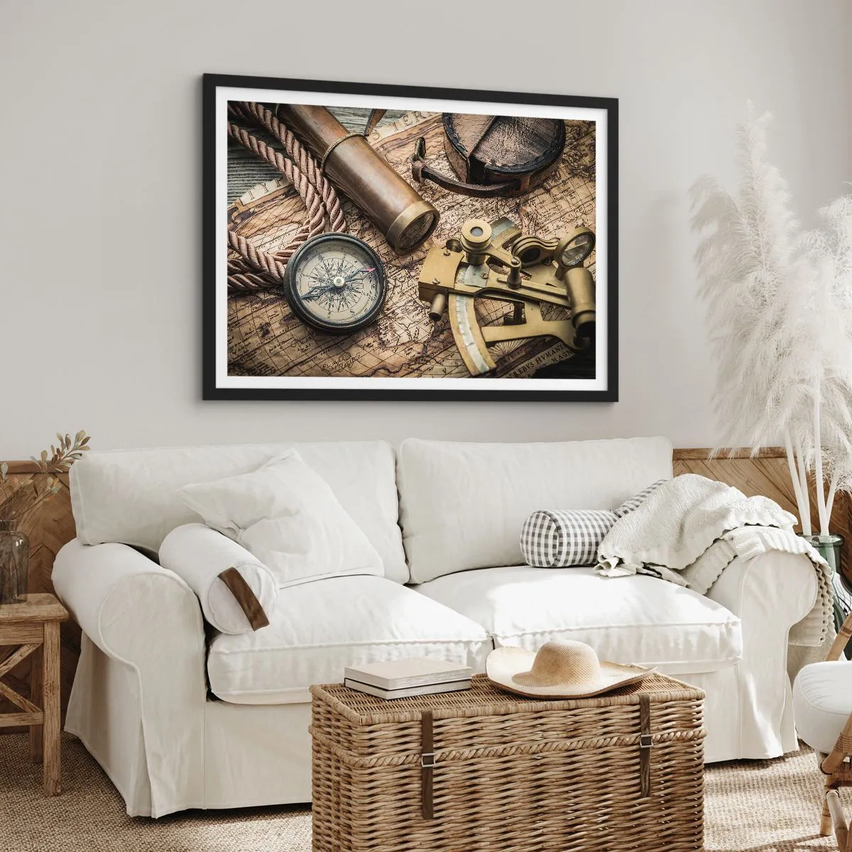 Poster in een zwarte lijst - Zet koers - 91x61 cm