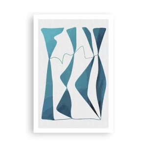 Poster - Abstractie: turquoise verbinding - 61x91 cm
