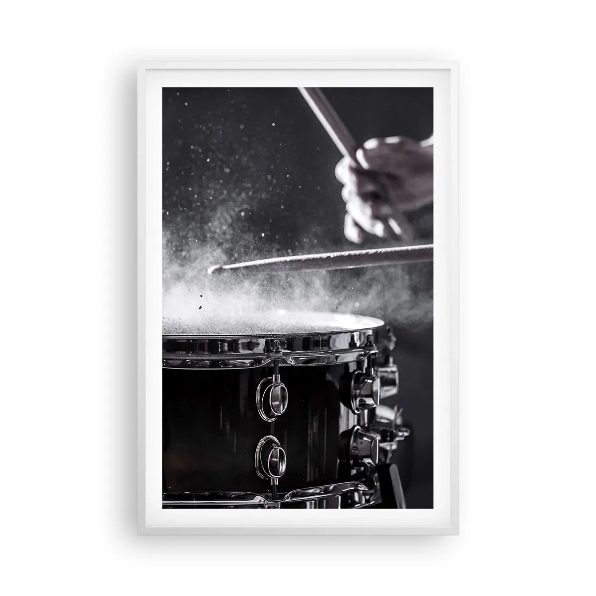Poster in een witte lijst - De pols van de muziek - 61x91 cm